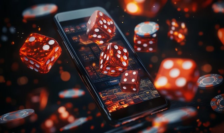 Antarmuka aplikasi mobile prediksi parlay menampilkan pasar sepak bola dan permainan kasino live
